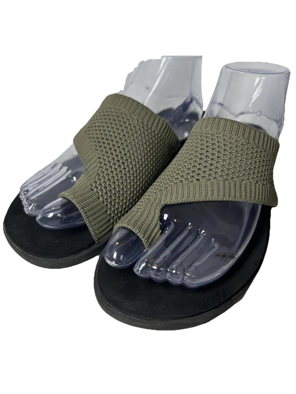 Yellow Box Feeza Stretch Knit Flip Flop Slide Sandal Sage Green Women Size 10.5